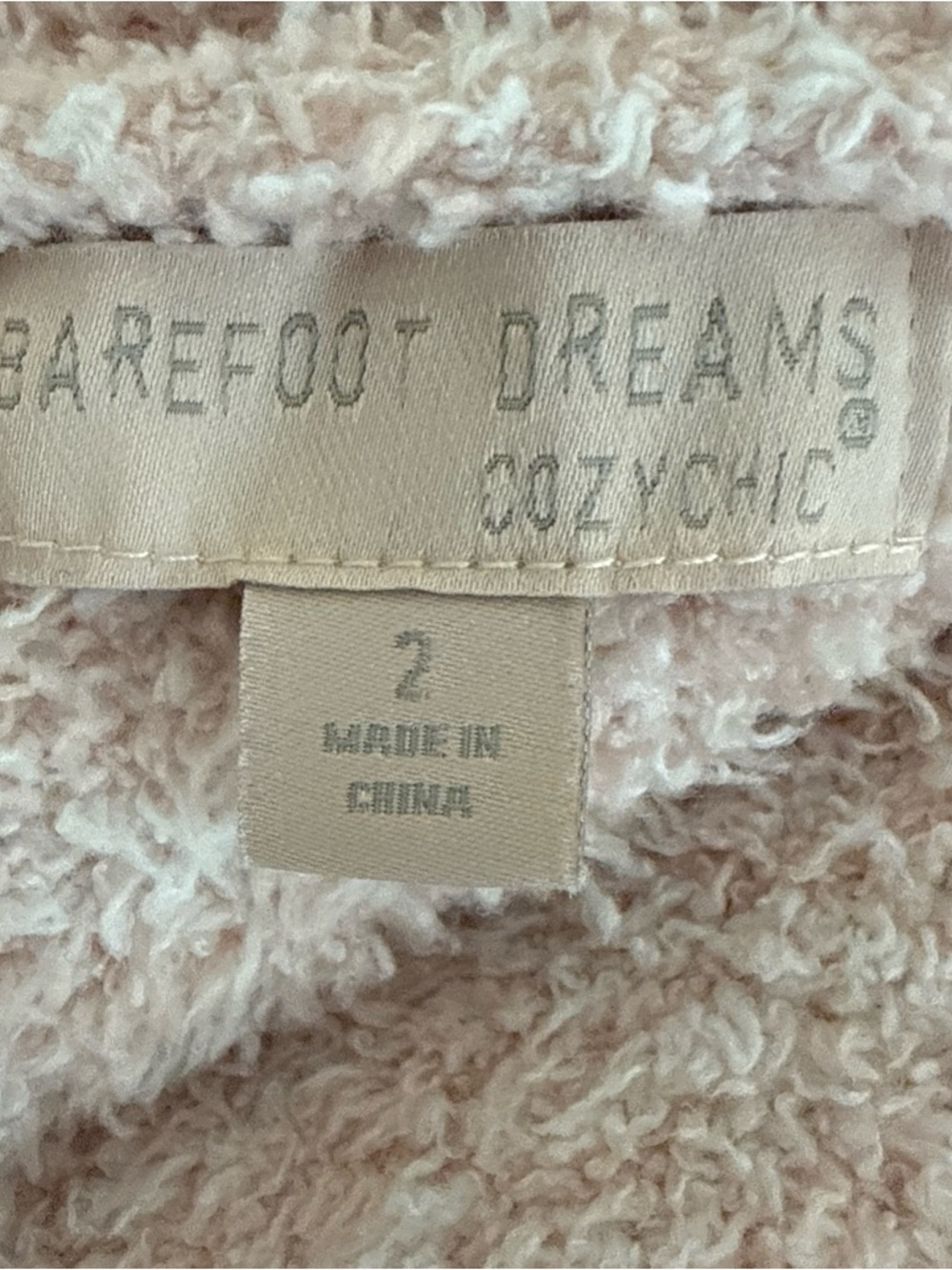 Barefoot Dreams Cozy Chic In Dusty Rose-white Long Robe Size 2 (L/XL) Belted - Picture 8 of 10